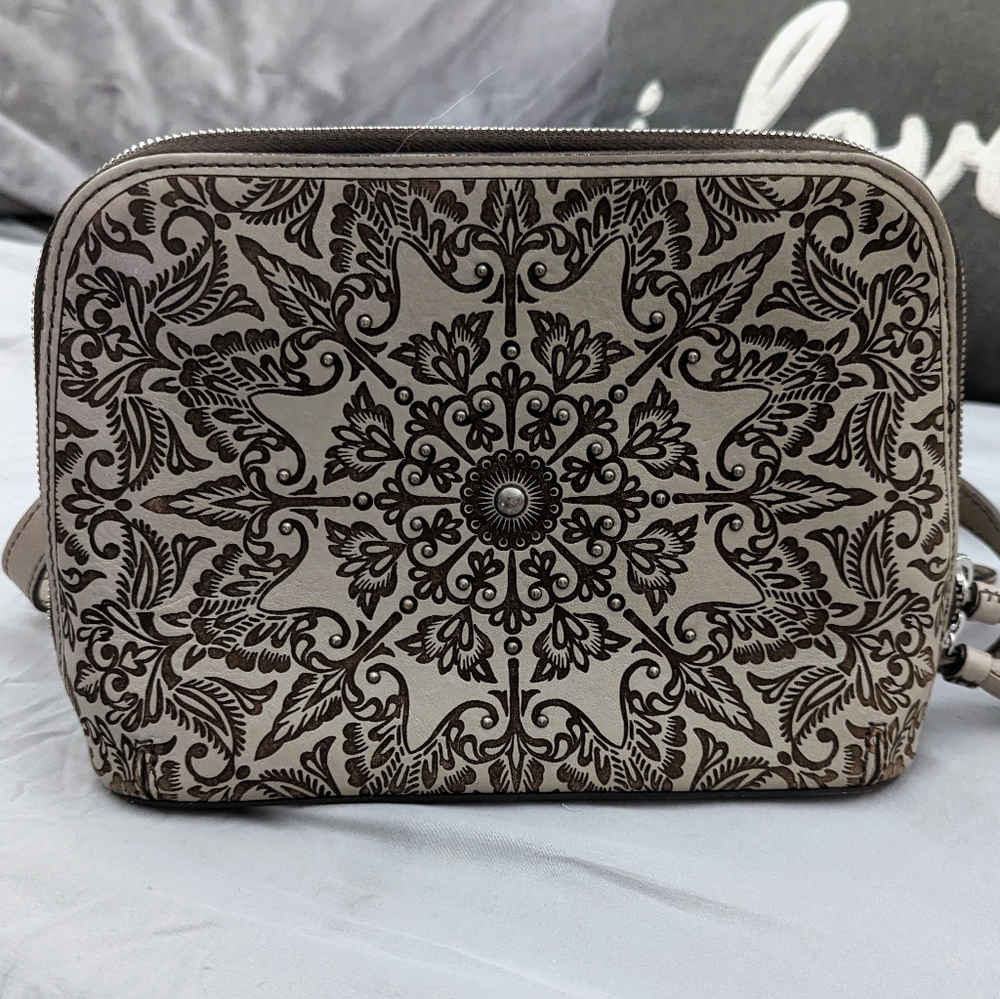 Brighton Ferrara Studded Vella Beechwood Crossbody Organizer Shoulderbag
